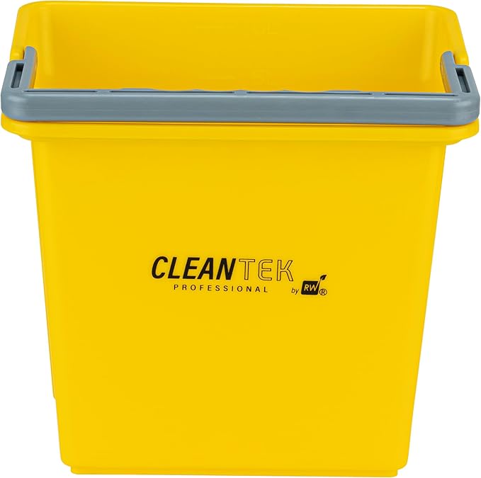 Restaurantware-Clean Tek Professional 6 Quart Cleaning Bucket, 1 Utility Pail with Handle - Heavy-Duty, Portable, Yellow Plastic Washing Pail, Perfect for Household, Outdoor, Car Wash and More