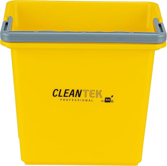 Restaurantware-Clean Tek Professional 6 Quart Cleaning Bucket, 1 Utility Pail with Handle - Heavy-Duty, Portable, Yellow Plastic Washing Pail, Perfect for Household, Outdoor, Car Wash and More