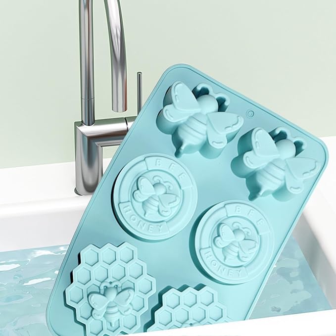 2Pcs Bee Silicone Molds Honeybee Silicone Mold for Making Homemade Soap, Lotion Bar, Jello, Bath Bomb, Beeswax, Candle