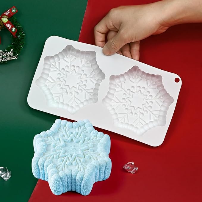 mostsom Silicone Molds for Baking Non-Stick Candy, Chocolate, Cookie, Oreo, Mini Soap, Pudding, Jello, Muffin, Dog Treats Ideal for Cupcakes, Ice Cubes, and Jelly Mold (E_ SnowFlower)