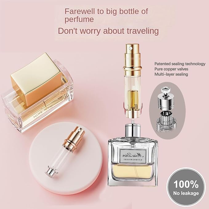 Travel Perfume Bottle Refillable,Perfume Travel Refillable Mini Spray Bottles Leather Cologne Dispenser, Portable Empty Spray Bottle Cologne Dispense Filling Atomizer 5ml (Black)