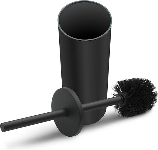 Stainless Steel Toilet Brush with Holder Set for Bathroom Storage and Organization Toilet Bowl Cleaner Brush and Holder (1, Black)