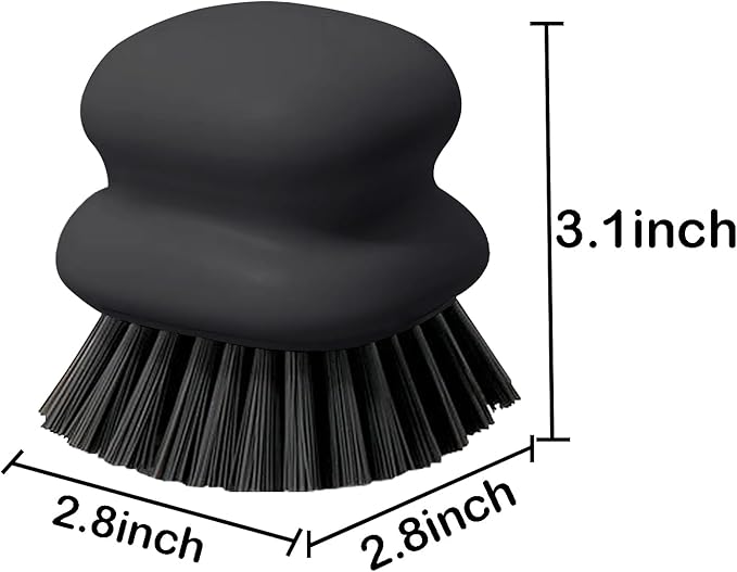 Dish Brush with Handle, Kitchen Scrub Brushes for Cleaning, Dish Scrubber with Nylon bristles for Sink, Pots, Pans(2Pack Black +2Pack White)