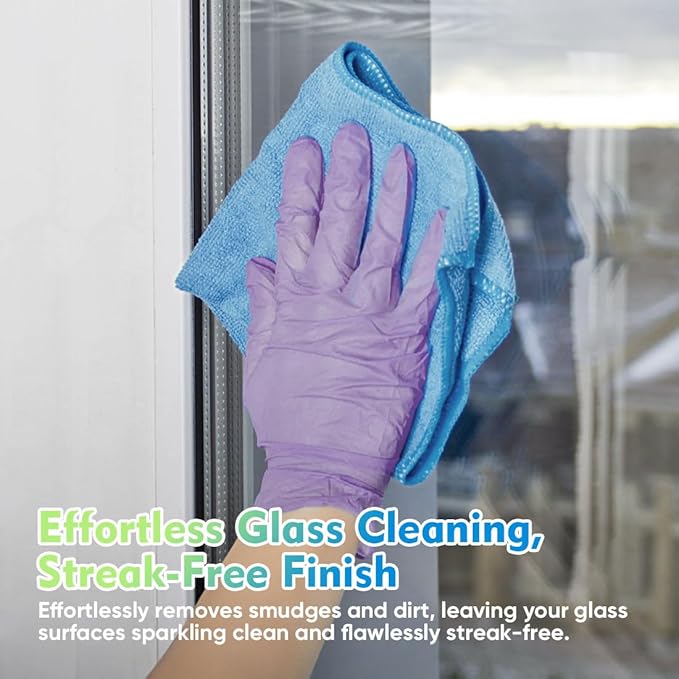 HOMEXCEL Microfiber Cleaning Cloth 6 Pack 12.5 x 12.5 inch Microfiber Towels for Cars Ultra Absorbent Car Washing Cloth Lint Free Streak Free Cleaning Rags for Car, Kitchen Window Blue