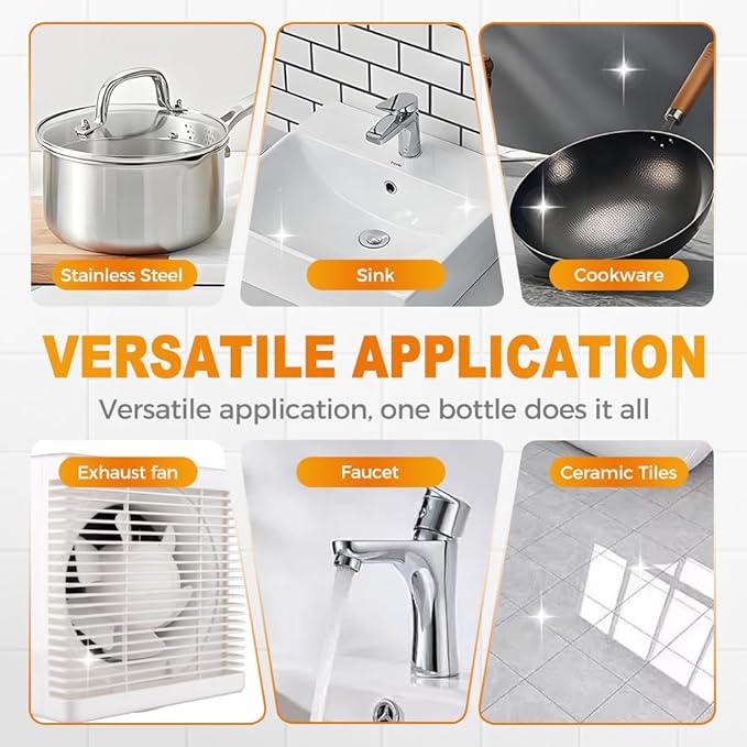 Stubborn Stains Cleaner, 2025 Upgraded Powerful kitchen Degreaser, Multipurpose Stain Removal Cleaners, Stove Cleaner for Gas Stove Top, Kitchen, Bath Shower Glass (3, One Sets)