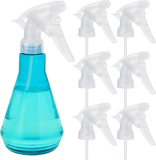6Pcs Clear Spray Bottle Replacement Nozzle- Reusable Quality Trigger Spray Nozzles with Mist Stream Sprayer, Fit Standard 28/400 Neck 32oz, 16oz, 8oz Bottles for Garden Home Kitchen Office Gifts