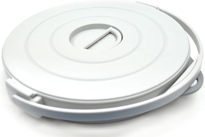 SAMMART 10L (2.64Gallon) Collapsible Fishing Bucket with Locking Lid - Foldable Round Tub - Portable Plastic Water Pail - Space Saving Outdoor Waterpot