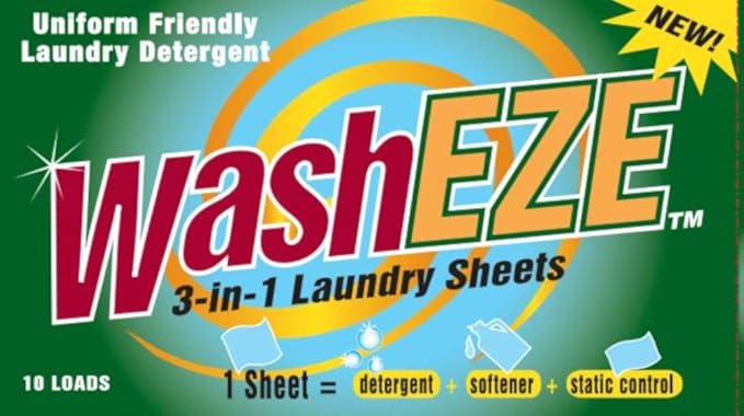 WashEZE Travel Friendly Laundry Detergent Soap Sheet-No Scent (20 Loads of Laundry) Laundry Sheets are More Efficient Than Powders Pods Pacs or Liquids TSA Compliant