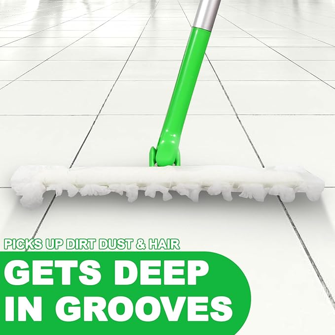 Heavy Duty Dry Sweeping Cloths Pads for Swiffer Sweeper Mop, Disposable Microfiber Duster Mop Pads Refills for Cleaning Hardwood Floor Dust and Pet Hair, 30 Count