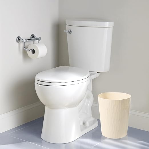 UUJOLY Small Trash Can Wastebasket Garbage Can Container Bins for Bathrooms,Bedroom Room, Kitchens, Offices, Kids Rooms, Dorms, 3 Pack, Beige