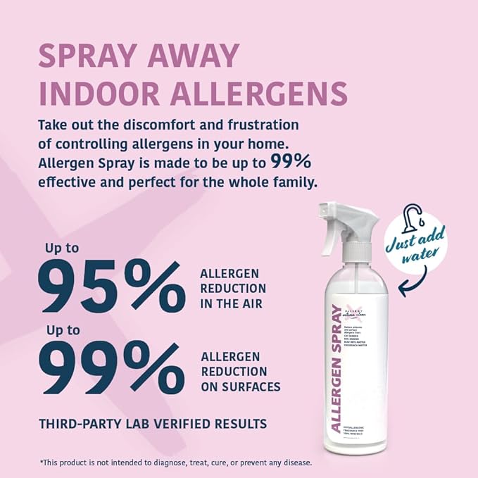 Allergen Spray, Pets, Dust Allergies & More, Air & Surface, Just Add Water, Bottle, Over 33oz
