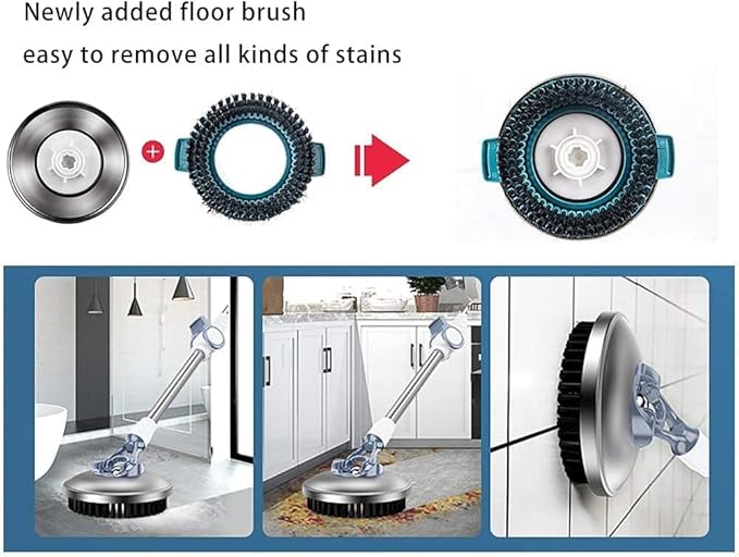 Spin Mop Bucket Deluxe 360 Spinning Floor Cleaning System with 6 Microfiber Replacement Head Refills,62" Extended Handle,4X Wheel for Home Cleaning