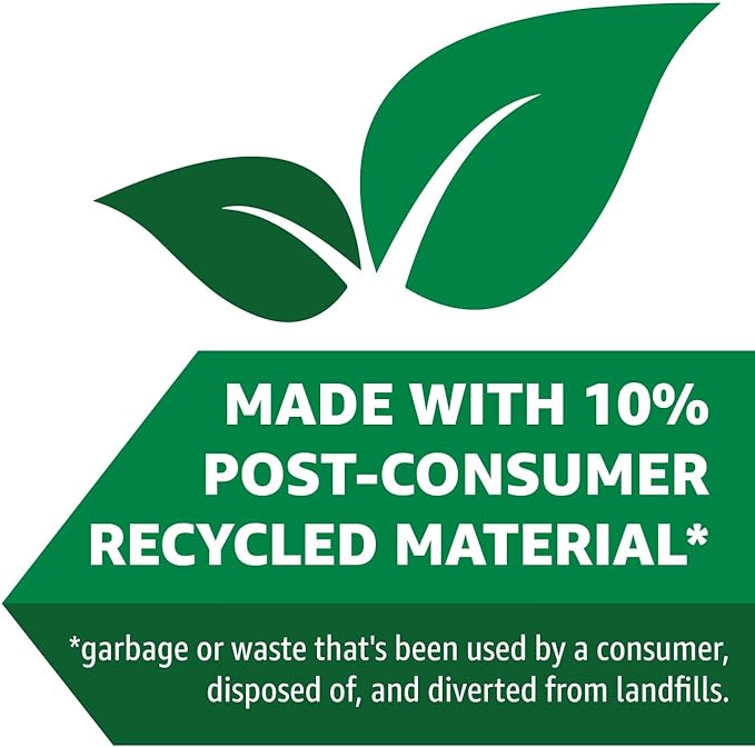 Amazon Basics 13 Gallon Tall Kitchen Drawstring Trash Bags, Clean Fresh Scent, 10% Post Consumer Recycled, 45 Count