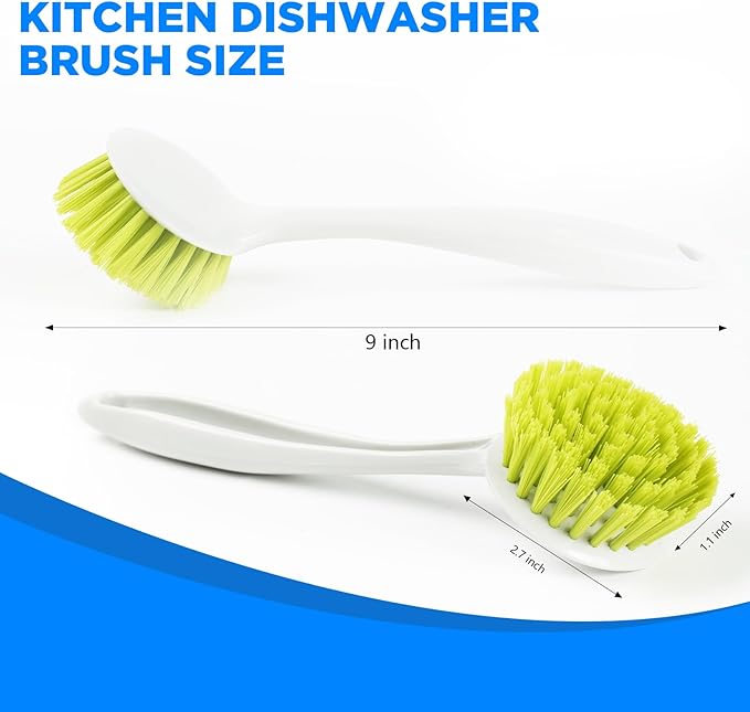 3 Pcs Household Cleaning Brushes with Handles are Perfect Cleaning Pans Dish Brush Scrub Brush Kitchen Cleaner for Cleaning Pasta Plate countertops and Cleaning Brushes for Household use