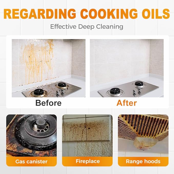 Stubborn Stains Cleaner, 2025 Upgraded Powerful kitchen Degreaser, Multipurpose Stain Removal Cleaners, Stove Cleaner for Gas Stove Top, Kitchen, Bath Shower Glass (3, One Sets)