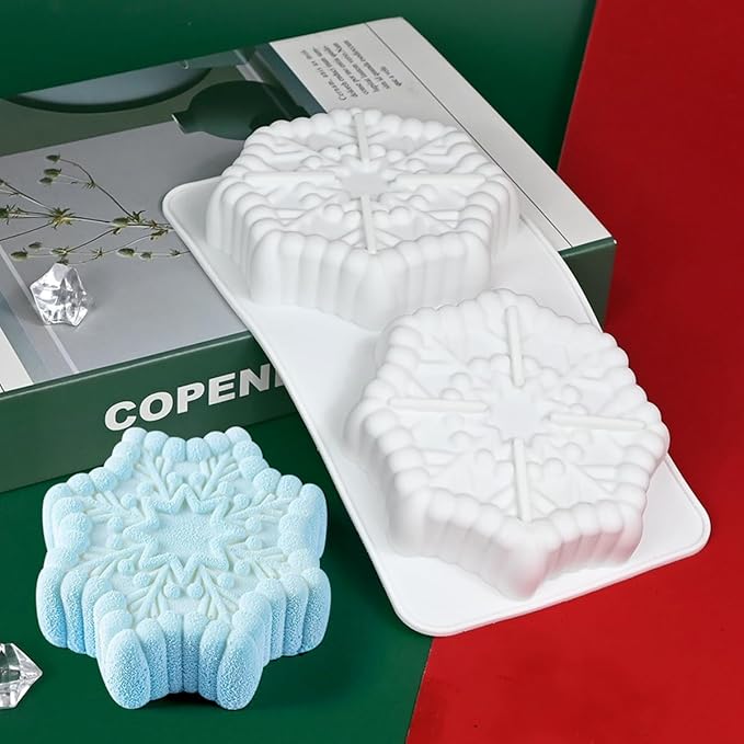 mostsom Silicone Molds for Baking Non-Stick Candy, Chocolate, Cookie, Oreo, Mini Soap, Pudding, Jello, Muffin, Dog Treats Ideal for Cupcakes, Ice Cubes, and Jelly Mold (E_ SnowFlower)