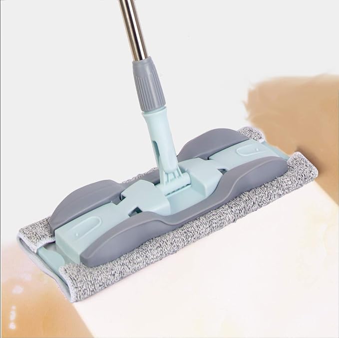 Microfiber Wood Floor Mop - 15 Inch with 4 Washable Pads, Adjustable Handle for Dry & Wet Cleaning