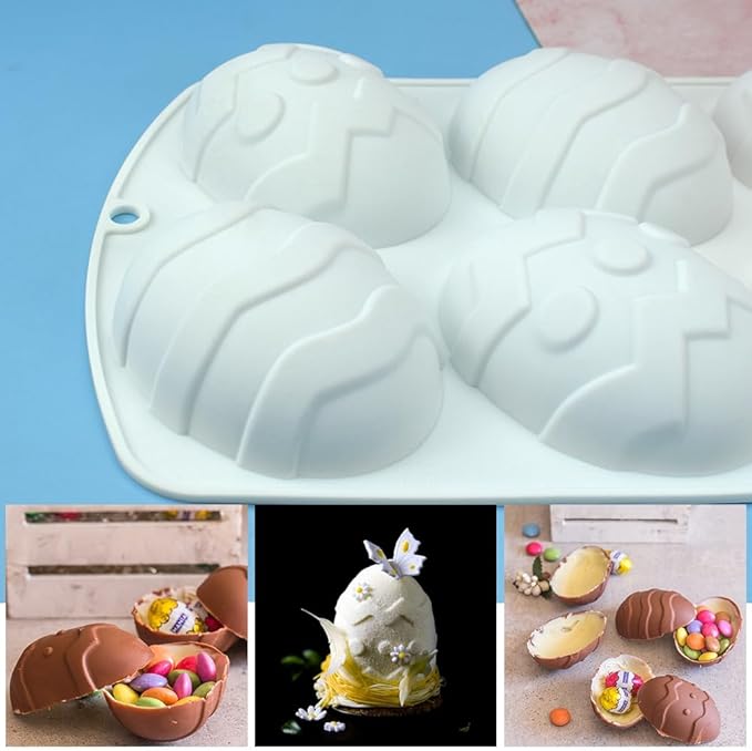 Silicone Mold Chocolate Decorating Mould DIY Cake Mousse Molds Baking Accessories Reusable Tools (Egg N_11.84 X7 X1.28inch)