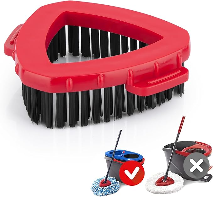 Scrubber Mop Head Compatible with O Cedar RinseClean 2 Tank System, Spin Mop Scrub Brush Head Replacement, Hard Bristle Bathroom Cleaning Brush, Tub Scrubber, Not Fit EasyWring 1 Tank