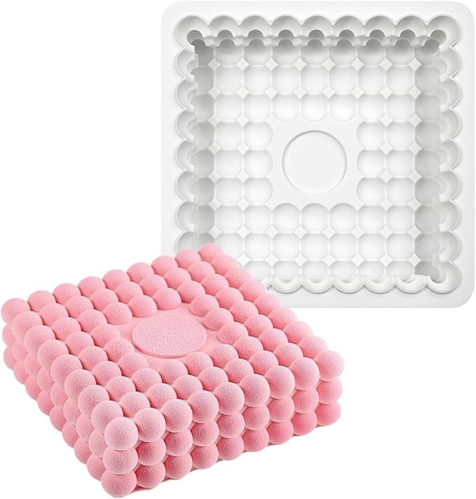 TUKE Square Shaped Silicone Mold Soap Silicone Molds Cake Fondant Baking Molds for Baking Chocolate French Dessert Candy Ice Cube Soap (Square K)