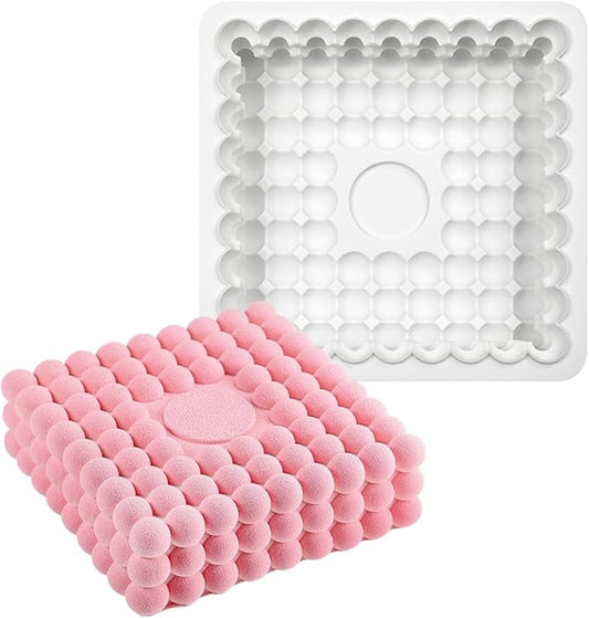 TUKE Square Shaped Silicone Mold Soap Silicone Molds Cake Fondant Baking Molds for Baking Chocolate French Dessert Candy Ice Cube Soap (Square K)