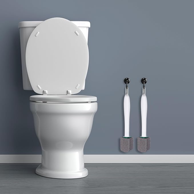 26 Pcs Toilet Pumice Stone with Long Handle Toilet Bowl Cleaner Brush Wand Refills Pumice Stone Block Deep Cleaning Remover Tool for Pool Bath Kitchen Sinks Tiles