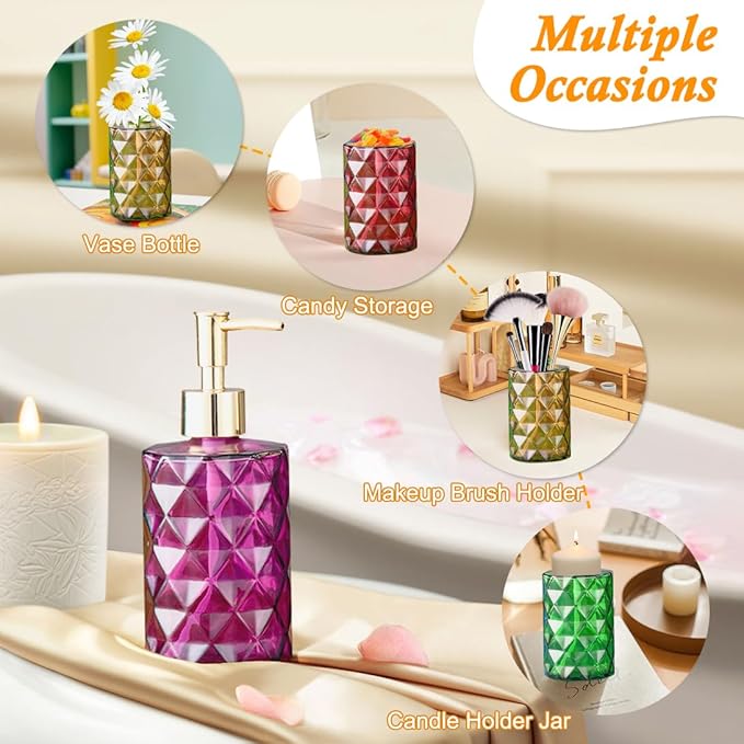 Bottle Resin Mold with Pump Soap Dispenser Resin Mold Perfume Bottle Silicone Molds for Epoxy Casting DIY Bottle Pen Flower Storage Candle Holder Home Decor