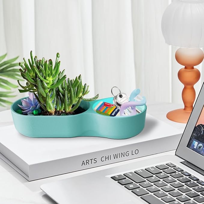 Candle Vessel Silicone Mold, Oval Bowl Silicone Molds for Resin, Flower Pot Planter Resin Molds, Jewelry Storage Box Mould, Plant Trinket Candy Tray Cement Mold Art Craft (Candle Boat)