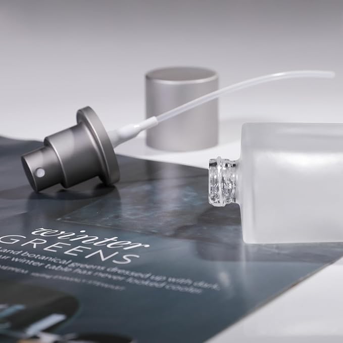 100ml/3.4 Oz Frosted Glass Spray Bottle Perfume Atomizer,Refillable Perfume Spray Bottle Perfume Bottles Empty with 3 Kinds of Perfume Dispenser (Frosted Glass 100ml)