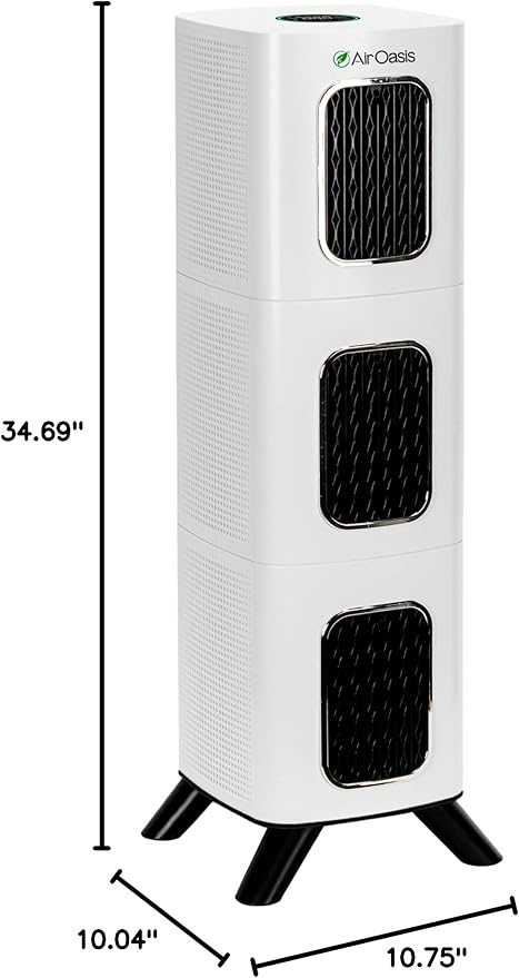 Air Oasis iAdaptAir 2.0 H13 HEPA Filter Air Purifier Reduces 99% of Viruses, Mold, Dust, Smoke, Pollen & Odors Quietest on The Market WiFi Compatible 3,975 Sq Ft of Clean Air