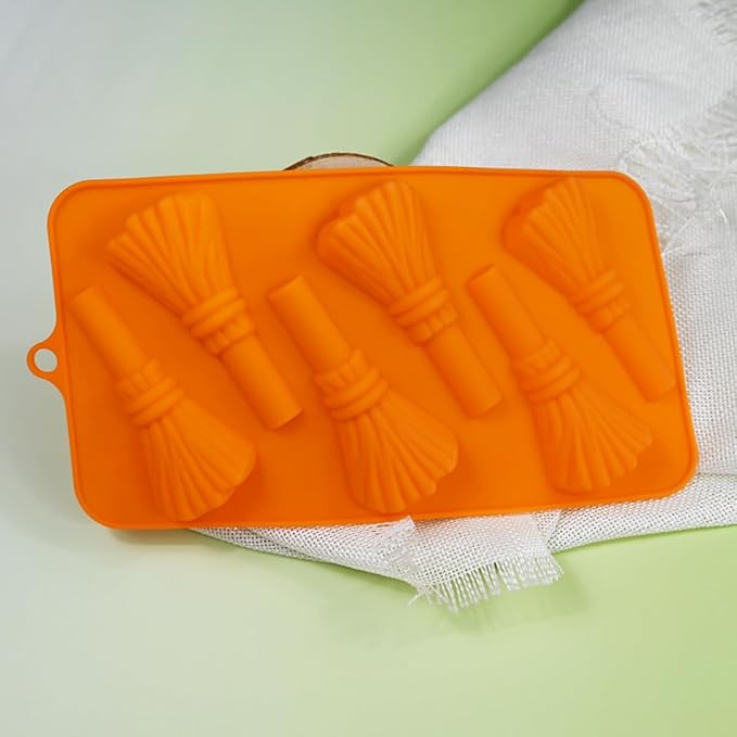 mostsom Chocolate Mold Halloween Molds Silicone for Chocolate 3D Halloween Chocolate Candy Gummy Mold Broom Shapes Mold (J_8.88X4.56X0.6 inch)