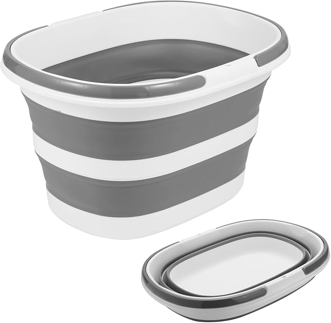 Large Collapsible Bucket for Cleaning or Organzier, 4.2 Gallon (16L) Cleaning Mop Bucket with Handle, Portable Water Bucket for Mopping, Car Washing, Laundry Storage, Camping, Fishing, Space Saving