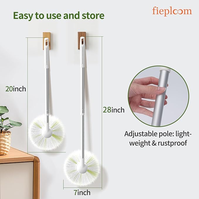 Tub Tile Scrubber Brush with 28" Extendable Pole, 1 Pc Non-Scratch Soft Tub Brush Mop, Bathroom Brush with Long Handle for Bathtub Shower Sink Basin Tile Wall