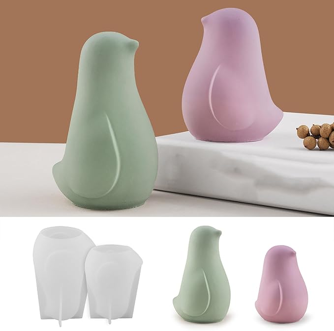 2 Pack Bird Resin Mold - Resin Casting Silicone Molds for Home Decor & Candle Making Wave Spiral Mold