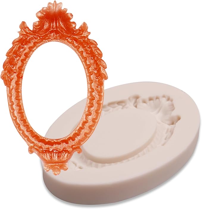 Vintage Picture Frame Chocolate Molds, 4 Pakcs Baroque Style Fondant Molds for Crafts, Chocolate, Cupcake Toppers