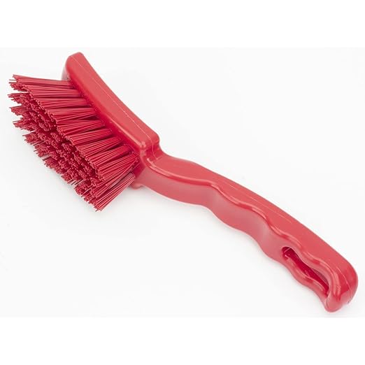 SPARTA 41395EC05 Plastic Scrub Brush, Detail Brush, Kitchen Brush With Hanging Hole For Cleaning, 7 Inches, Red, (Pack of 6)