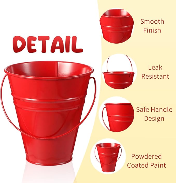 Sadnyy 12 Pack Metal Buckets with Handle, Galvanized Bucket 4.5 x 5 Inch Basket Bucket Party Supplies, Crafts for Christmas Halloween Candy Bars Vase Crafts(Rainbow Color)