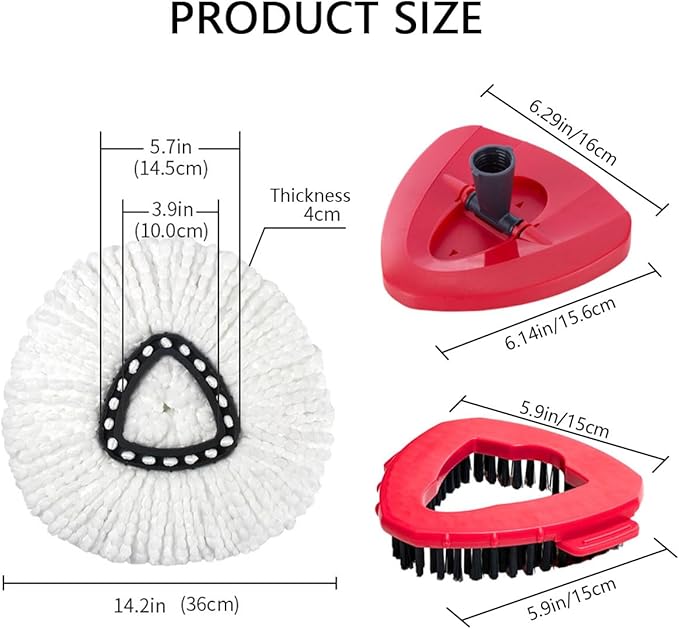 8-Pack Reusable Mop Head Replacement for O Cedar Easywring 1-Tank System, Microfiber Spin Mop Refills Compatible with Vileda 2-in-1 Turbo Triangle