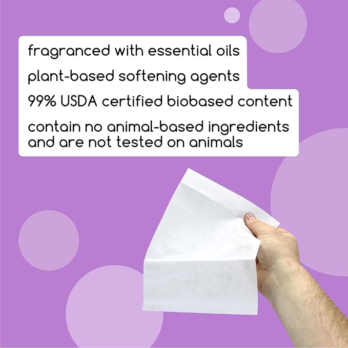 Beyond Fabric Softener Sheets (80 sheets) - Lavender Scent - Eco-Friendly Plant-Based Dryer Sheets. Removes Static Cling. Recyclable Packaging.