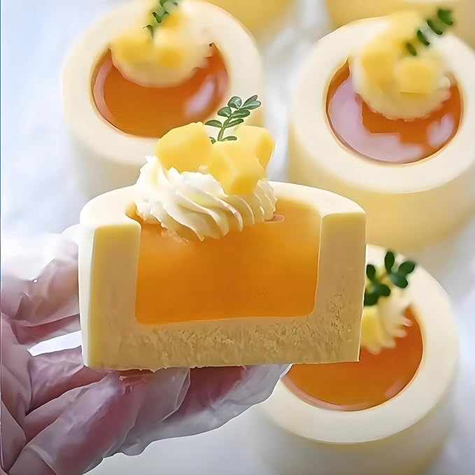 Shot Glass Chocolate Silicone Molds, 6-Cavity Round Mousse Molds for Ice Shot Glass Cookie Candy Mousse Dessert Pudding Dessert