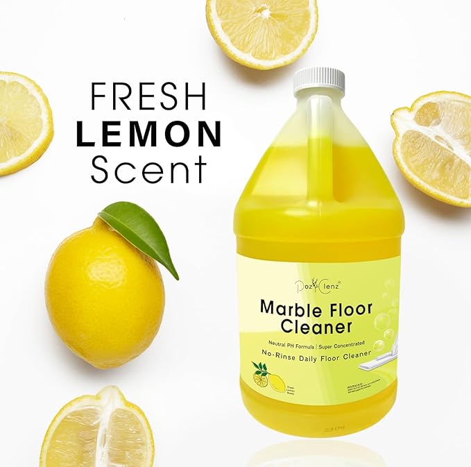 Poz Clenz. Marble & Stone Floor Cleaner (1-Gallon), Refreshes Surfaces, Safe for Natural Stone, Granite, Travertine, Limestone, Terrazzo and More.