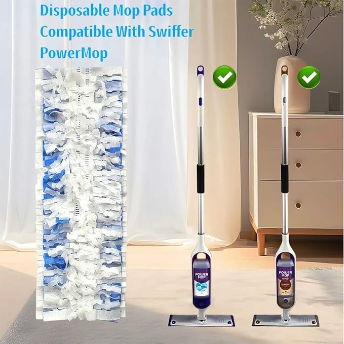 Replacement Pads for S.wiff.er PowerMop Disposable Mop Pads, Floor Mopping Pads, Spare Pack for Floor Cleaning，20 Count
