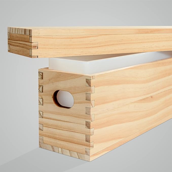 Rectangle Silicone Soap Mold, 2200ml/77oz Tall Skinny Soap Making Mold with Wooden Box and Lid for DIY Soap Making