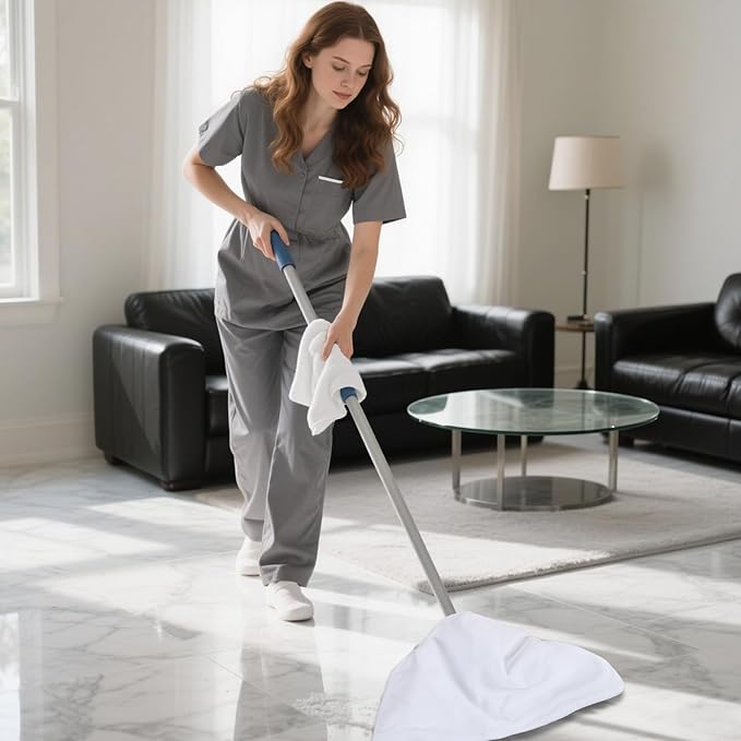 4 Pack Extra Large Microfiber Cleaning Cloths 20"x30", Lint-Free Reusable Towels for Home, Glass, Windows, Office, Kitchen, Bathroom – White