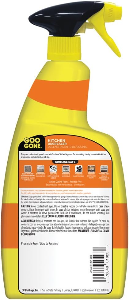 Goo Gone Kitchen Degreaser - Removes Kitchen Grease, Grime and Baked-on Food - 28 Fl. Oz.