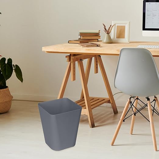 ZXJ Small Trash Can - Waste Basketbin - 1.8 Gallon -Grey - Bathrooms, Laundry Room, Kitchens, Offices