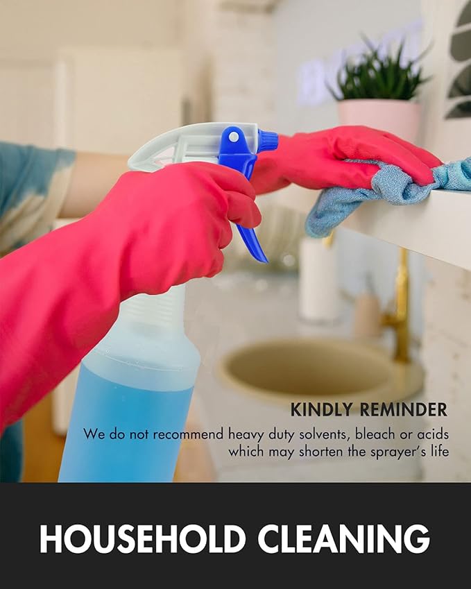 3X High Output Heavy Duty Spray Bottles for Cleaning Solutions, 2 Pack, 32 oz Commercial, Industrial Spray Bottles for Household Cleaning and Car Detailing.