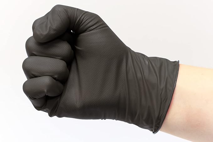 DENCO DISTRIBUTING, INC. GripTensity Diamond Nitrile Gloves - Black 7 MIL - Latex & Powder Free - 10 Boxes