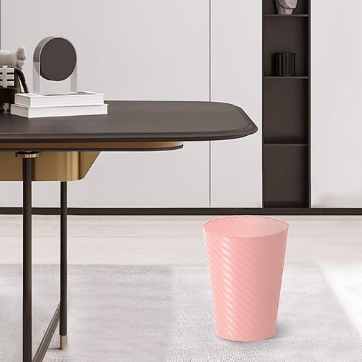 Bathroom Trash Can, 3 Pack 1.8 Gallons Small Trash Can with Trash Bags, Bathroom Garbage Can, Plastic Trash Bin, Round Waste Basket for Bedroom, Office, Room (White Pink Grey)