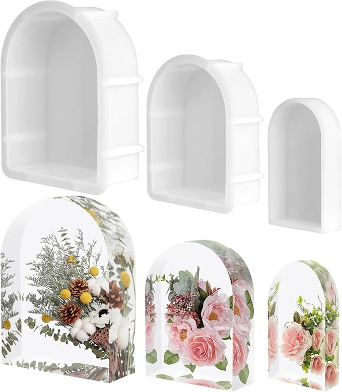 KISREL Large Resin Molds, Arch Silicone Mold for Epoxy Resin, Large Mold for Flower Preservation, Deep Pour Molds for Furniture Decoration, DIY Wedding Bouquets Preservation, Valentine's Day Gifts
